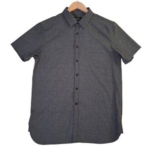 BYLT Premium Basics Vista Short Sleeve Button Down Shirt Mens Large Grey Heather